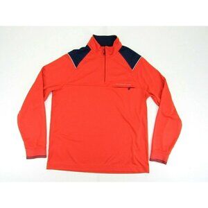Vineyard Vines Red Navy Blue Shoulder 1/4 Zip‎ Sweatshirt Shirt Small